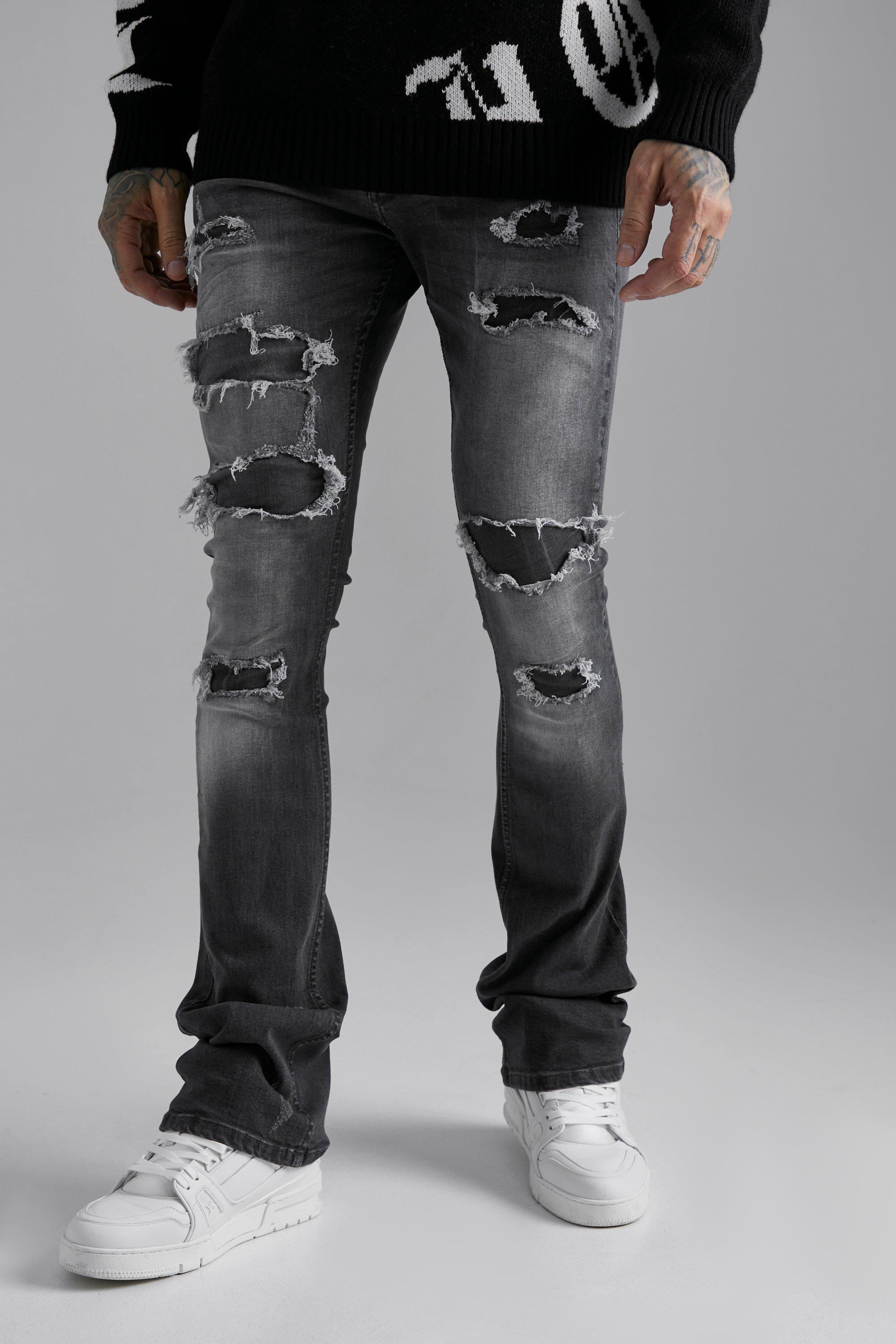 Boohooman black hot sale ripped jeans